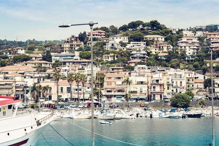 Beautiful seafront of Acitrezza, Catania, Sicily, Italyのeditorial素材