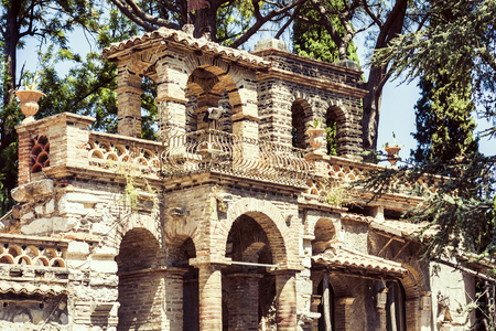 gazebo in Parco Colonna, famous public park in Taormina, Sicily, Italyのeditorial素材