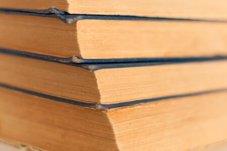 stack of old book education concept background, many books piles with copy space for text
