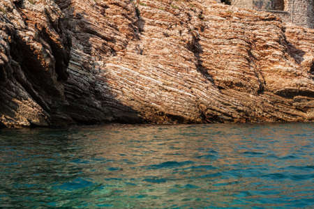 Beautiful landscape, sea view to the Adriatic coast near Budva, Montenegro, Europeの写真素材