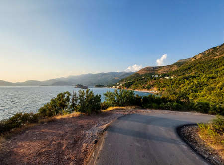 mountain road on the coast near town Budva in Montenegro, Europe, Adriatic Sea and the Balkan Mountains, beautiful viewの写真素材
