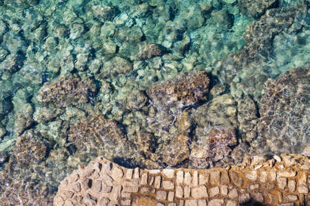 budva coast montenegro, adriatic sea and balkan mountainsの写真素材