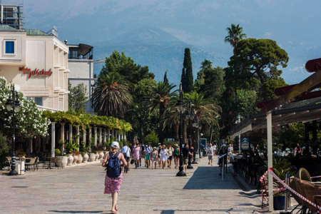 Budva, Montenegro - August 15 2021: street of medieval cityのeditorial素材