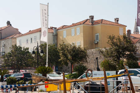 Budva, Montenegro - August 15 2021: street of medieval cityのeditorial素材