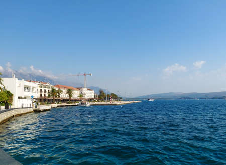 Porto Montenegro, Tivat, Montenegro - August 17 2021: promenade street on seafront of the famous portのeditorial素材