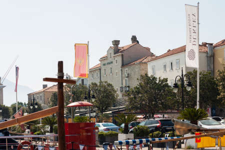 Budva, Montenegro - August 15 2021: street of medieval cityのeditorial素材