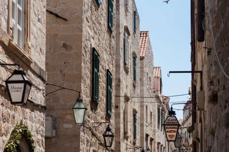 Dubrovnik, Croatia - August 13 2021: view of the street in old townのeditorial素材