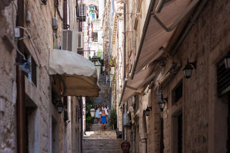 Dubrovnik, Croatia - August 13 2021: view of the street in old townのeditorial素材