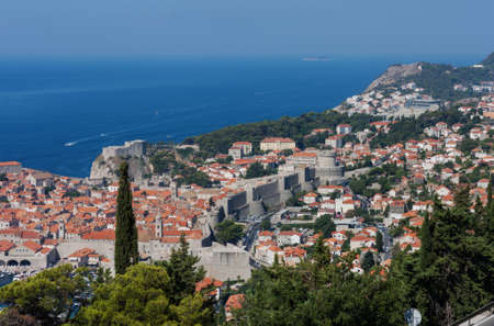 View of the old landmark Dubrovnik old town, Croatia, Adriatic coastの写真素材
