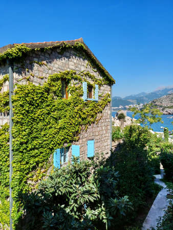 The view of town Budva, Montenegro, Europe, Adriatic Sea and mountains, beautiful viewの写真素材