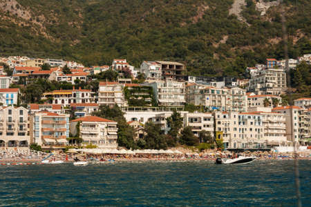 Beautiful landscape, sea view to the Adriatic coast near Budva, Montenegro, Europeの写真素材
