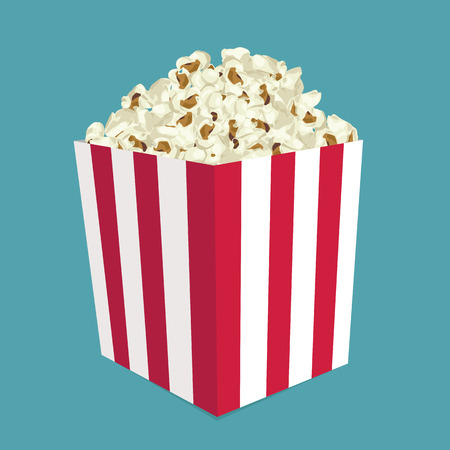 A wide classic box of theater popcornのイラスト素材
