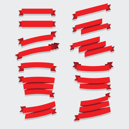 Red ribbons collectionのイラスト素材