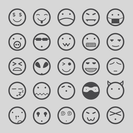 Smiley faces icons set のイラスト素材