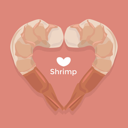 Love Shrimp vectorのイラスト素材