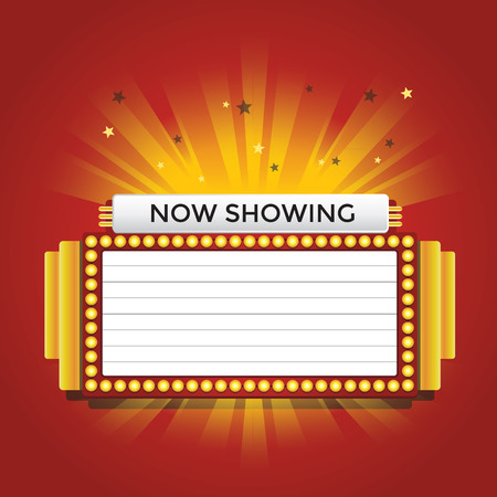 Now showing retro cinema neon signのイラスト素材