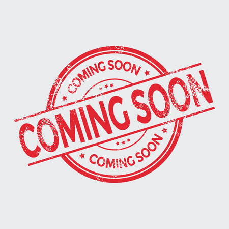Coming soon grunge rubber stamp on white, vector illustration のイラスト素材