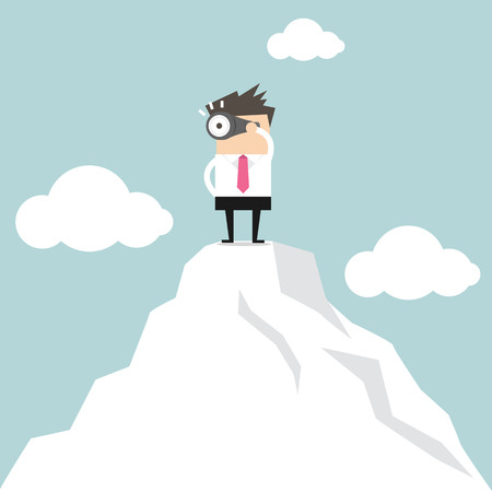 Businessman looking for success vectorのイラスト素材