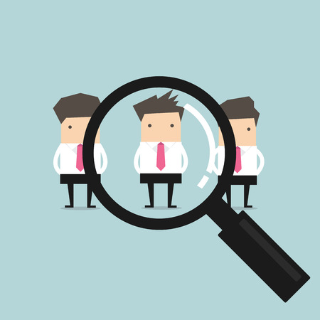 Searching for the best candidate businessman recruit conceptのイラスト素材
