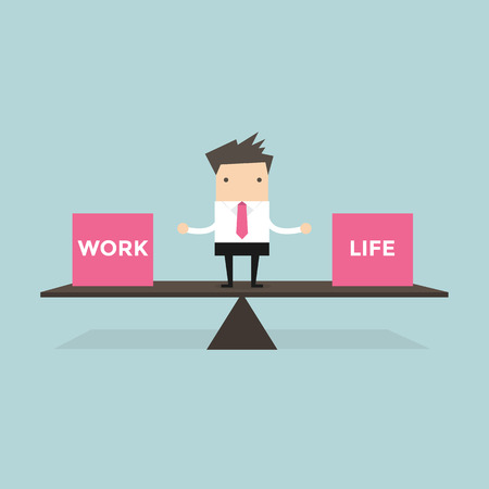 Businessman balance Work and lifeのイラスト素材