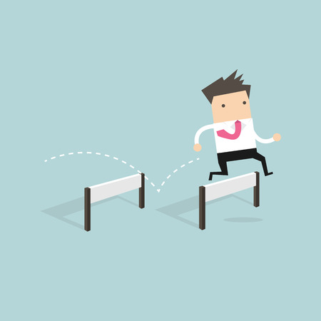 Businessman Jumping Over Hurdle vectorのイラスト素材