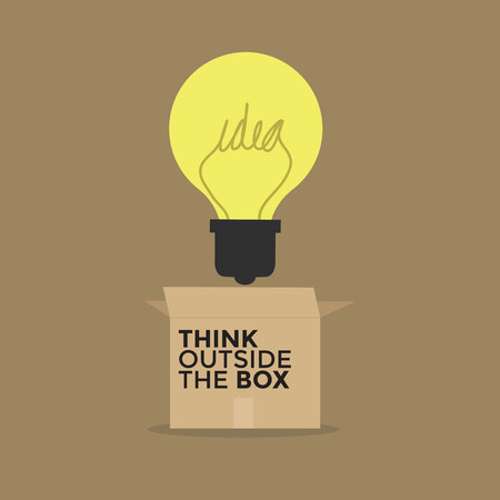 Light bulb thinking outside the boxの写真素材