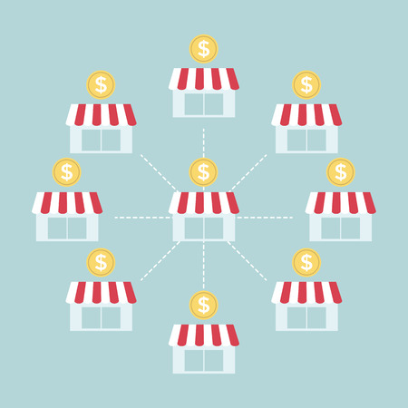 Franchise business chartのイラスト素材