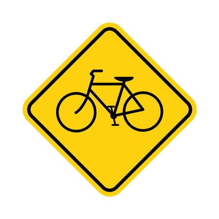 Bicycle traffic warning on white vectorのイラスト素材