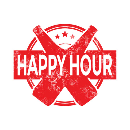 Happy hour beer menu stamp vectorのイラスト素材