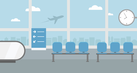 Background of hall at airport terminal. vectorのイラスト素材