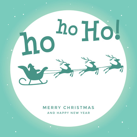 Merry christmas elements Santa Claus riding in a sleigh with reindeer. vectorのイラスト素材