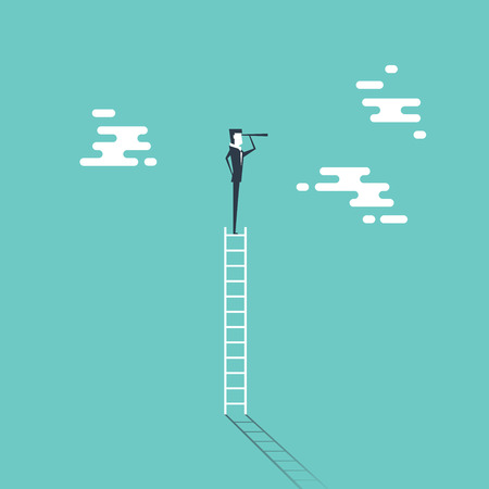 Businessman gets a better view on the Ladder. vectorのイラスト素材