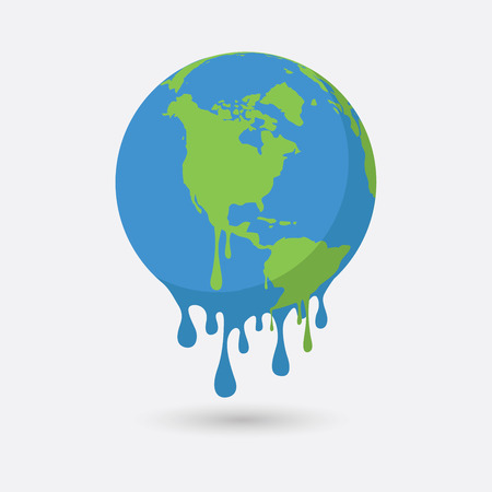 Global warming, Graphic illustration of a melting earth.のイラスト素材
