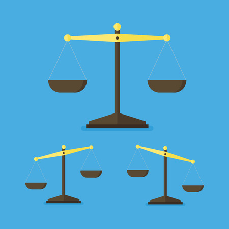 Empty scales on blue background.のイラスト素材