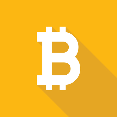 Bitcoin icon in flat style illustration.のイラスト素材