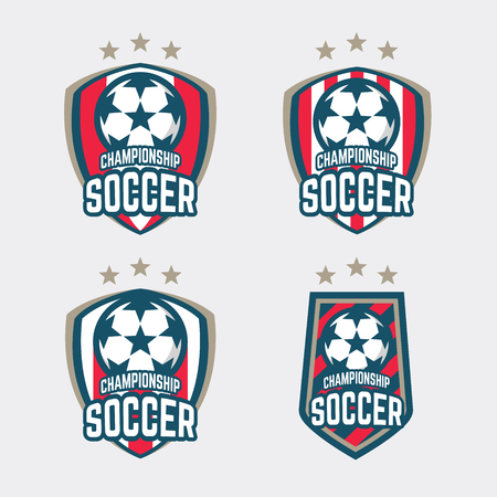 Soccer symbol or football club sign badge set.のイラスト素材