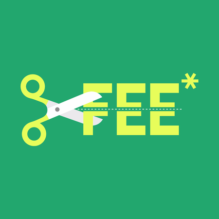 Cut fee by scissors.のイラスト素材