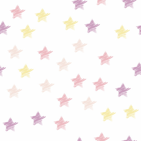 Seamless star pattern pastel color. Colorful hand drawn star background.のイラスト素材