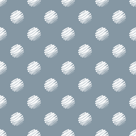 Hand drawn dark blue and white polka dot seamless pattern.のイラスト素材