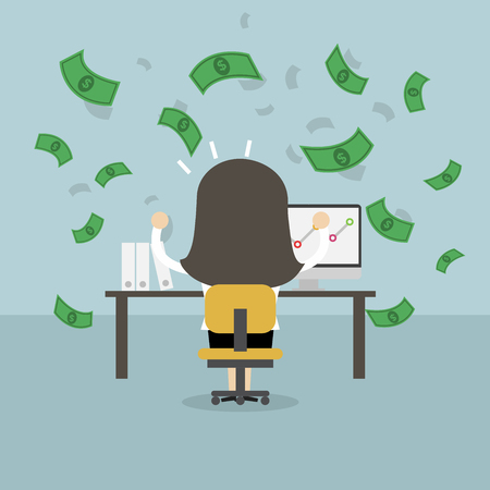 Successful Businesswoman with online business. vectorのイラスト素材
