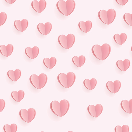 Pink paper hearts seamless pattern.のイラスト素材