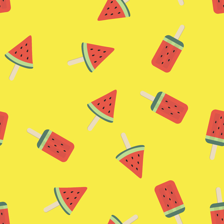 Watermelon ice cream seamless pattern background.のイラスト素材