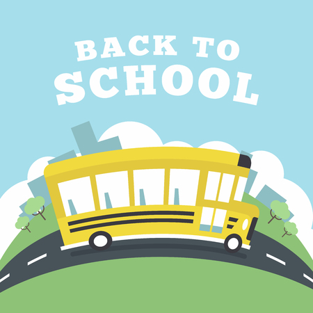 School bus running to school, back to school concept.