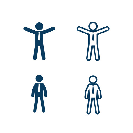 Businessman icon flat style isolated on white background. Leadership symbol.のイラスト素材