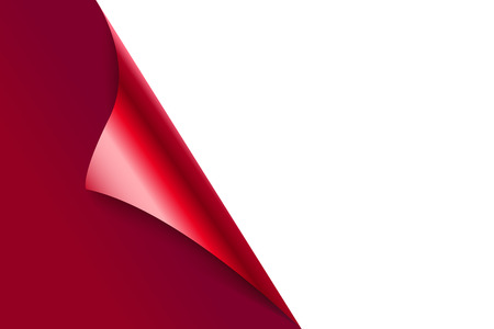 Sheet of curled red paper background.のイラスト素材