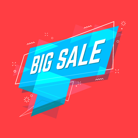 Big Sale banner flat style. Sale ribbon banner.のイラスト素材