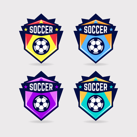 Soccer Logo or Football Club Sign Badge Set.のイラスト素材