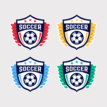 Soccer Logo or Football Club Sign Badge Set.のイラスト素材