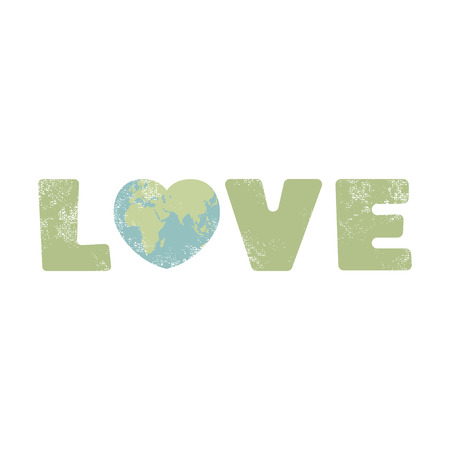 Love The World, Earth Day Conceptual design.のイラスト素材