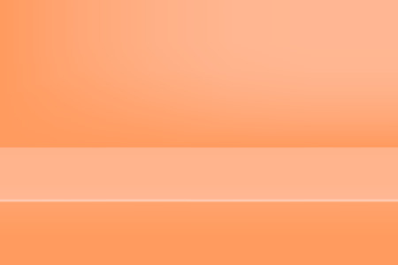 Empty studio orange background for product display with copy space. Showroom shoot render. Banner background for advertise product.のイラスト素材